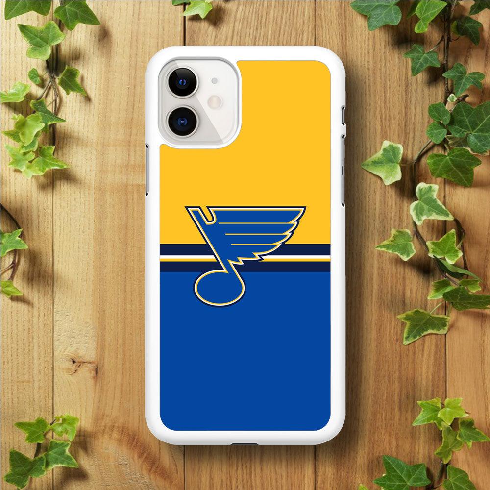 Hockey St. Louis Blues NHL 001 iPhone 11 Case-Rubber / White (2D Case)-Xtracase