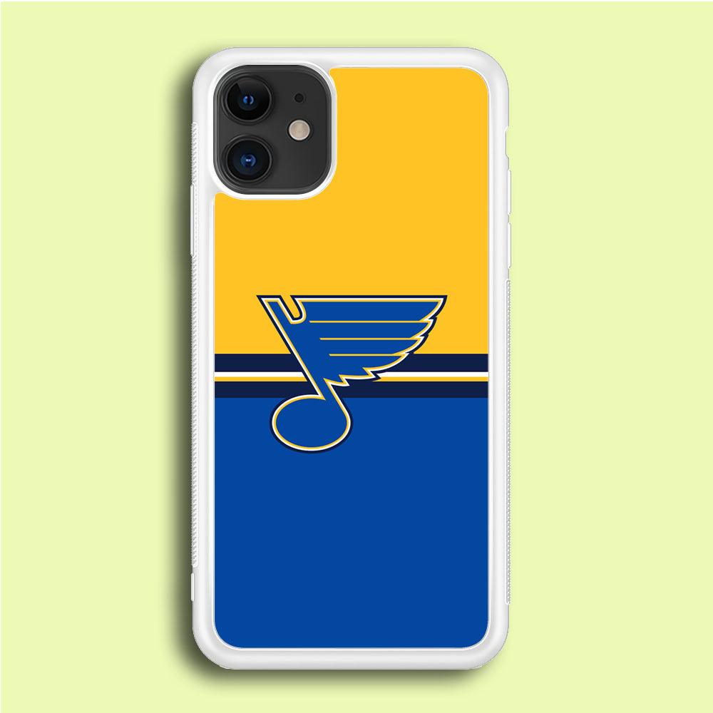 Hockey St. Louis Blues NHL 001 iPhone 12 Case-Rubber / White (2D Case)-Xtracase