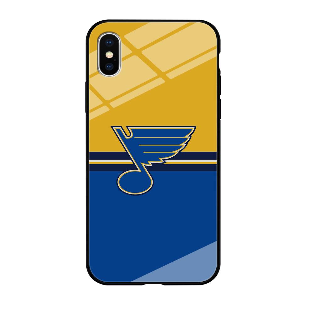 Hockey St. Louis Blues NHL 001 iPhone Xs Case-Tempered Glass Case-Xtracase