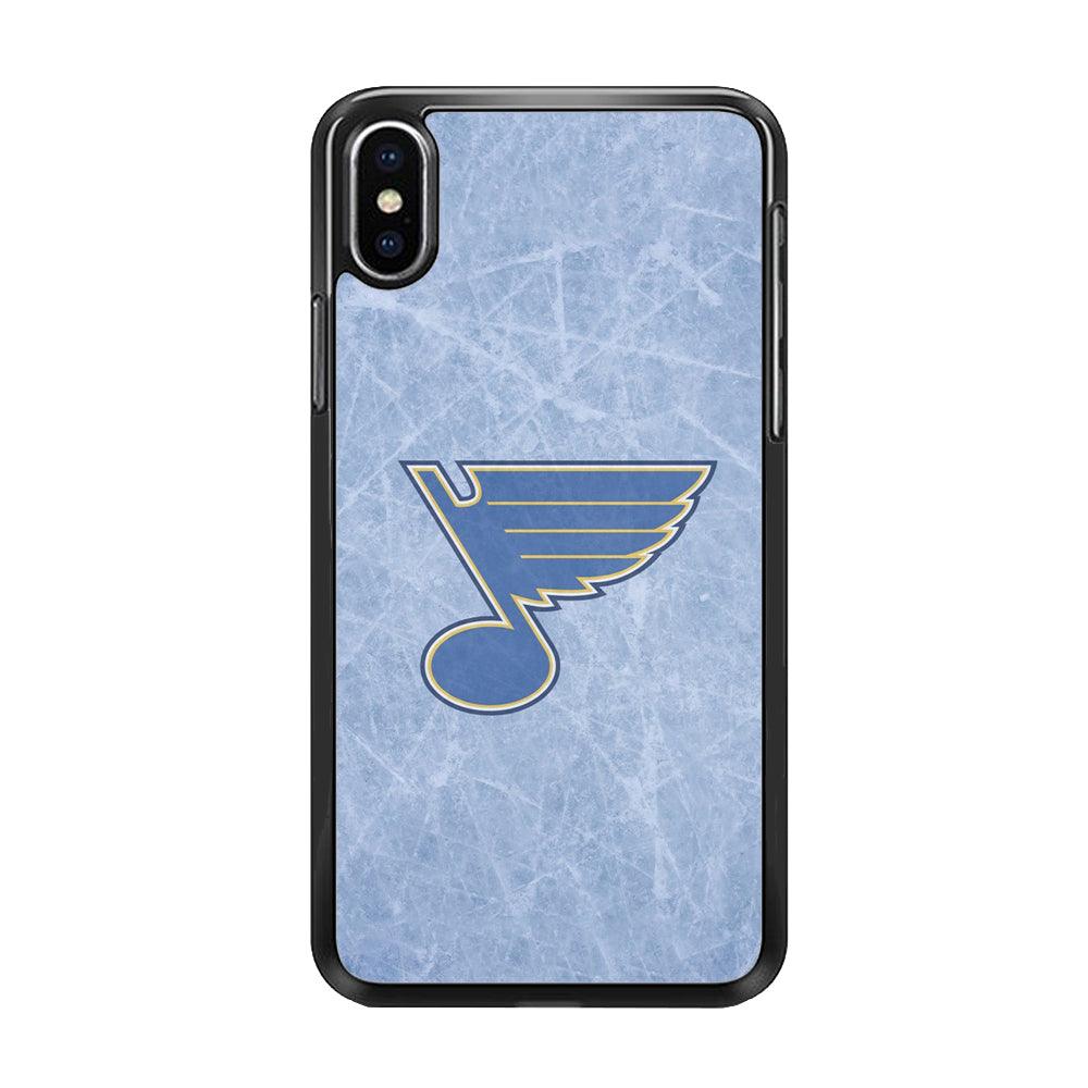 Hockey St. Louis Blues NHL 002 iPhone Xs Case-Rubber / Black (2D Case)-Xtracase