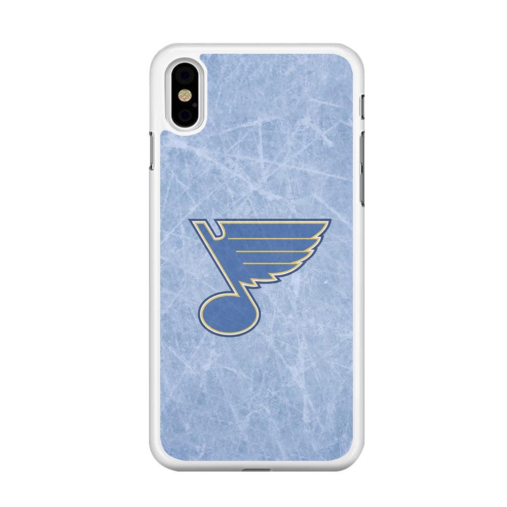 Hockey St. Louis Blues NHL 002 iPhone Xs Case-Rubber / White (2D Case)-Xtracase
