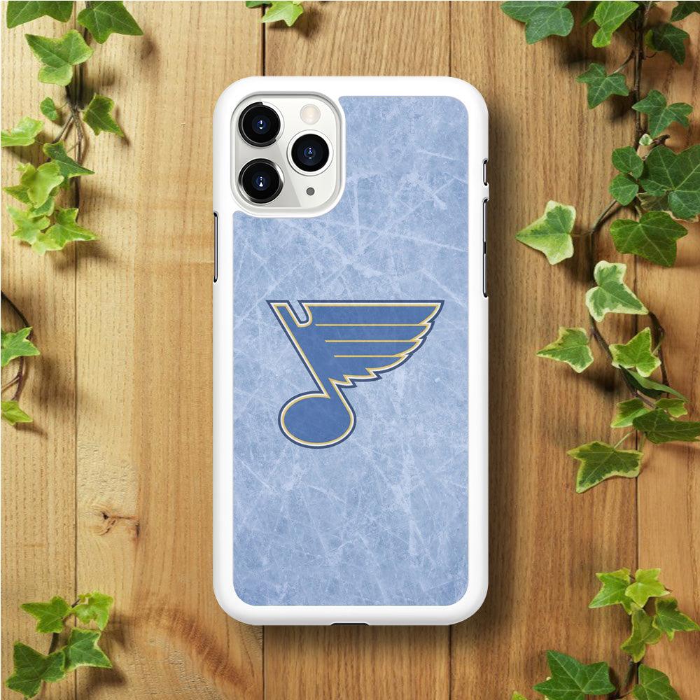 Hockey St. Louis Blues NHL 002 iPhone 11 Pro Max Case-Rubber / White (2D Case)-Xtracase