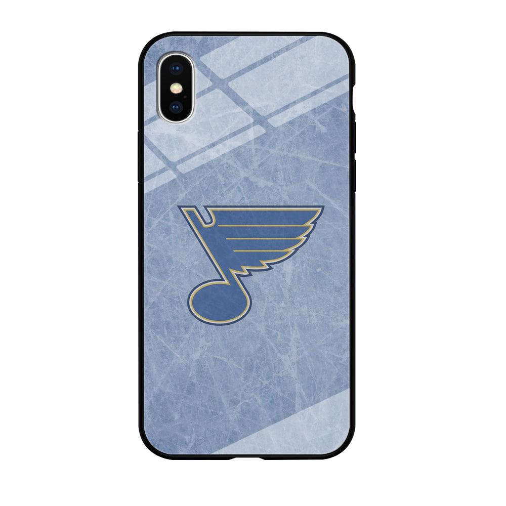 Hockey St. Louis Blues NHL 002 iPhone Xs Case-Tempered Glass Case-Xtracase