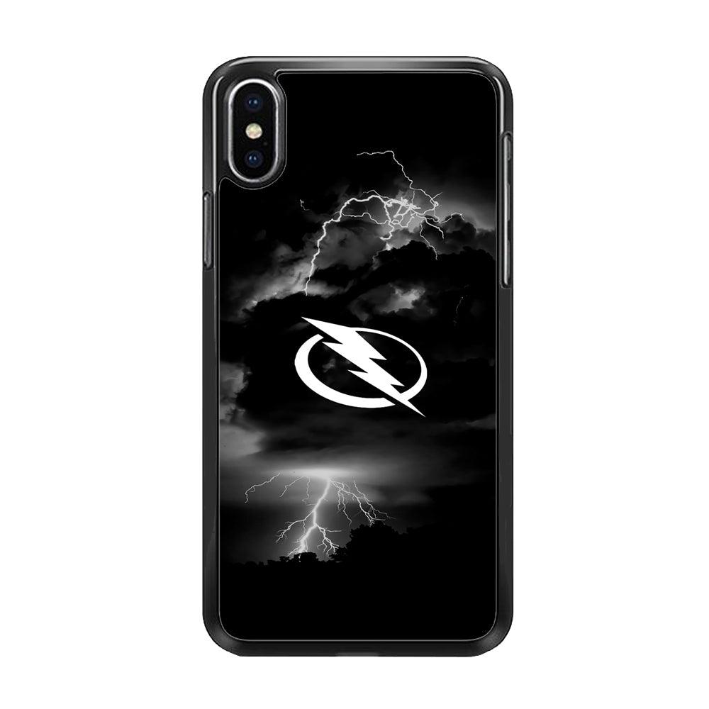 Hockey Tampa Bay Lightning NHL 002 iPhone X Case-Rubber / Black (2D Case)-Xtracase