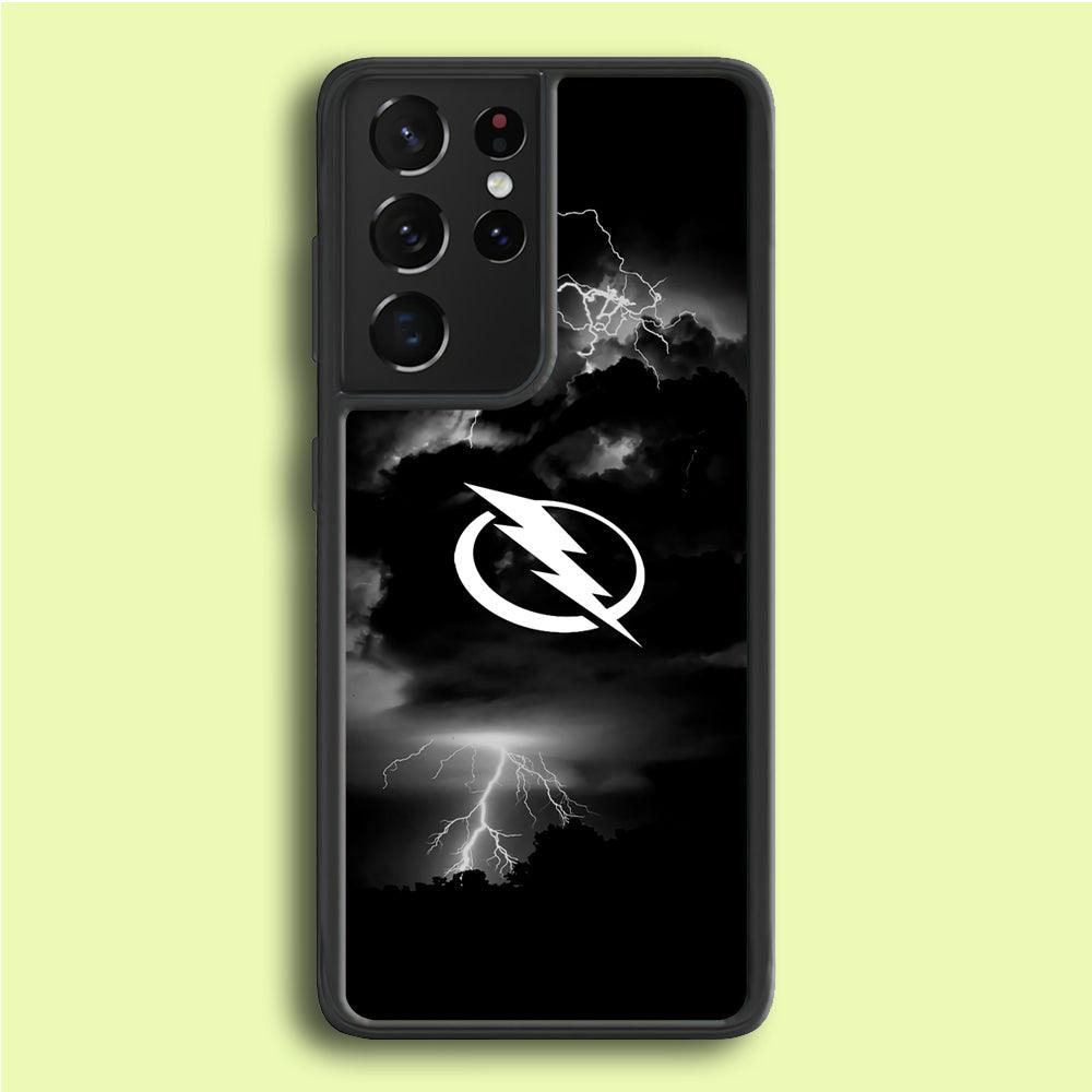 Hockey Tampa Bay Lightning NHL 002 Samsung Galaxy S21 Ultra Case-Rubber / Black (2D Case)-Xtracase