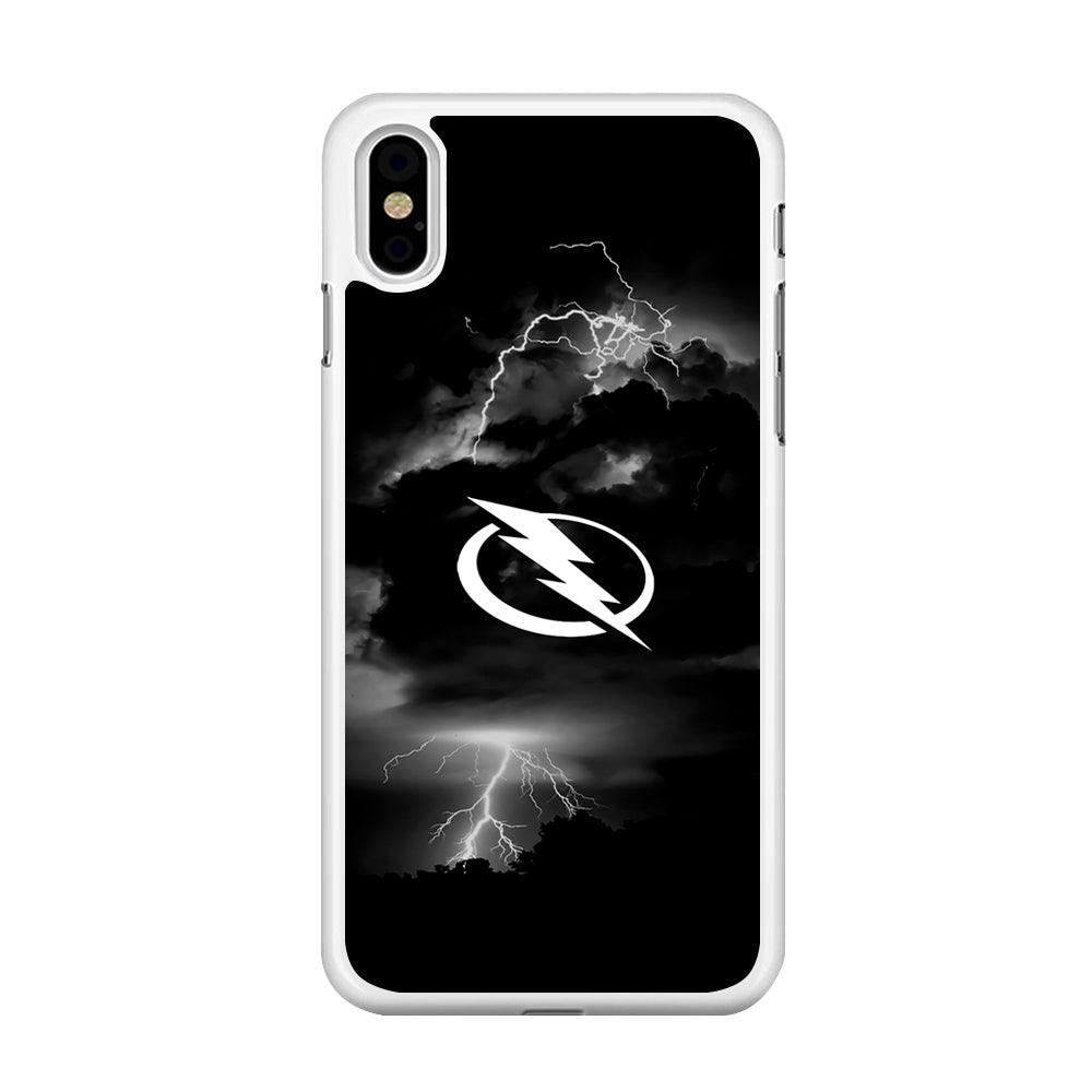 Hockey Tampa Bay Lightning NHL 002 iPhone Xs Case-Rubber / White (2D Case)-Xtracase