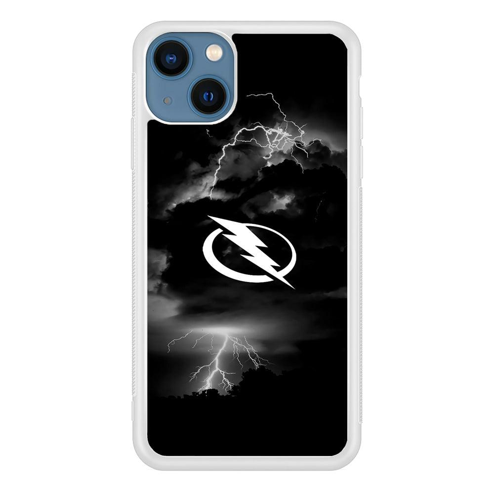 Hockey Tampa Bay Lightning NHL 002 iPhone 13 Mini Case-Rubber / White (2D Case)-Xtracase