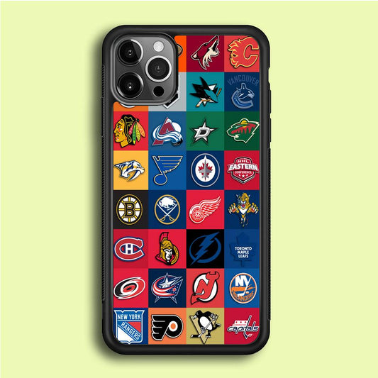 Hockey Teams NHL 001 iPhone 12 Pro Max Case-Rubber / Black (2D Case)-Xtracase