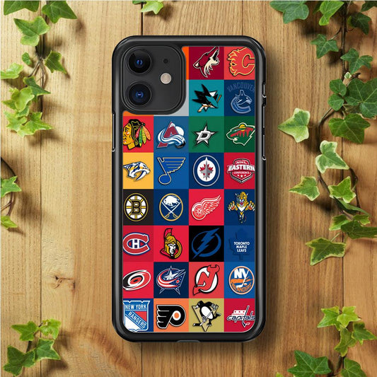 Hockey Teams NHL 001 iPhone 11 Case-Rubber / Black (2D Case)-Xtracase