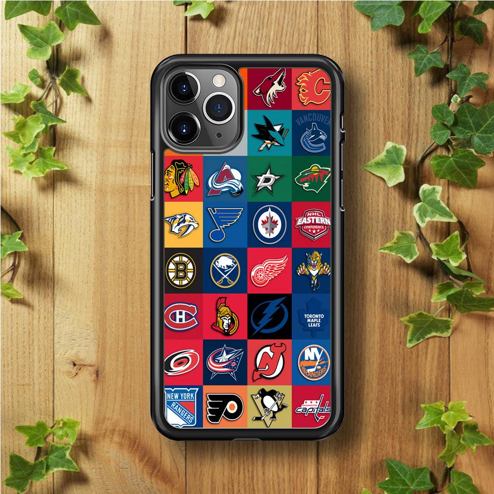 Hockey Teams NHL 001 iPhone 11 Pro Max Case-Rubber / Black (2D Case)-Xtracase
