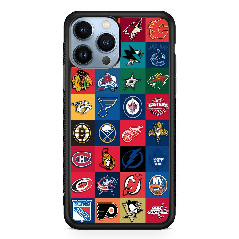 Hockey Teams NHL 001 iPhone 13 Pro Case-Rubber / Black (2D Case)-Xtracase