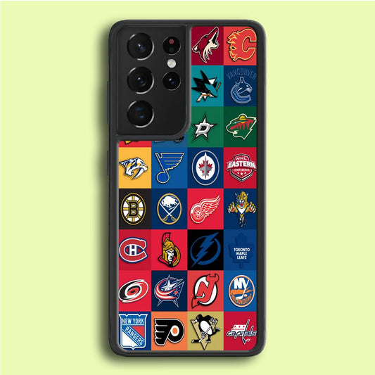 Hockey Teams NHL 001 Samsung Galaxy S21 Ultra Case-Rubber / White (2D Case)-Xtracase
