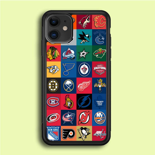 Hockey Teams NHL 001 iPhone 12 Mini Case-Rubber / Black (2D Case)-Xtracase