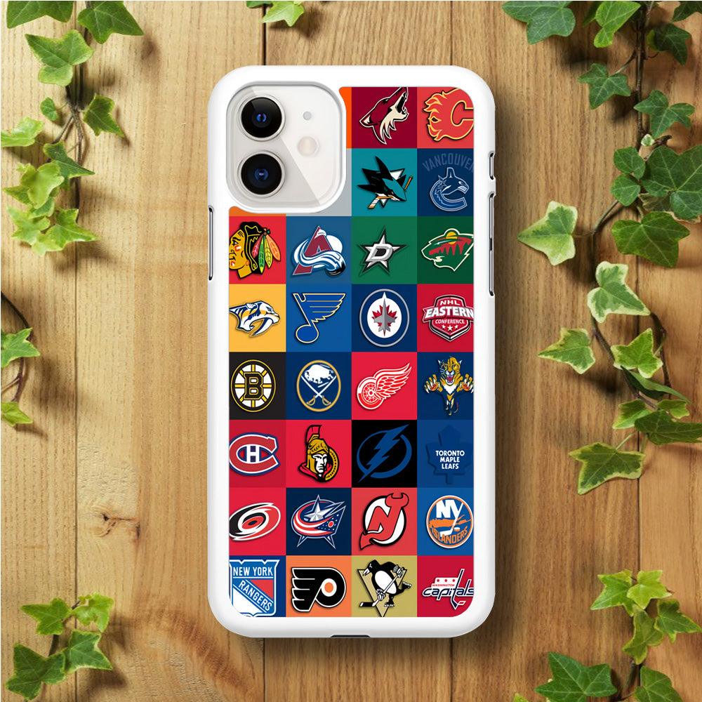 Hockey Teams NHL 001 iPhone 11 Case-Rubber / White (2D Case)-Xtracase