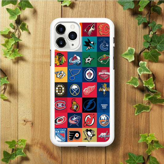 Hockey Teams NHL 001 iPhone 11 Pro Max Case-Rubber / White (2D Case)-Xtracase