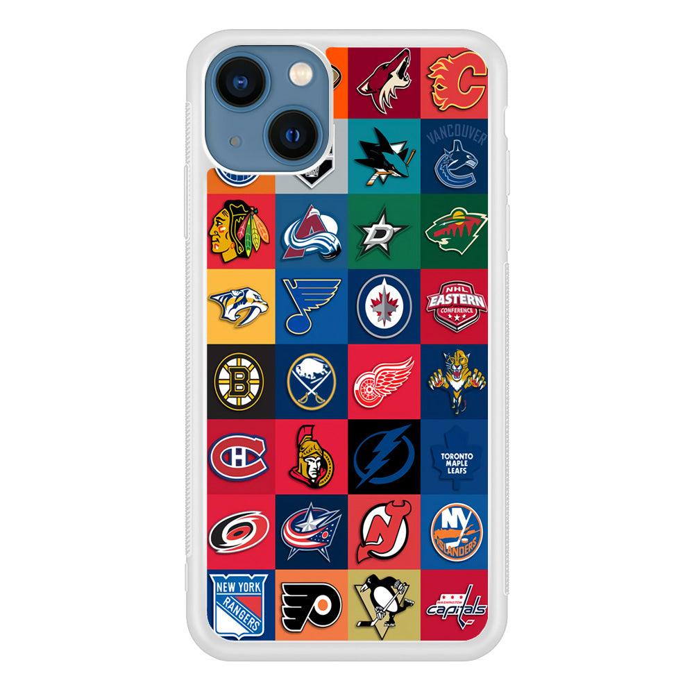 Hockey Teams NHL 001 iPhone 13 Case-Rubber / White (2D Case)-Xtracase