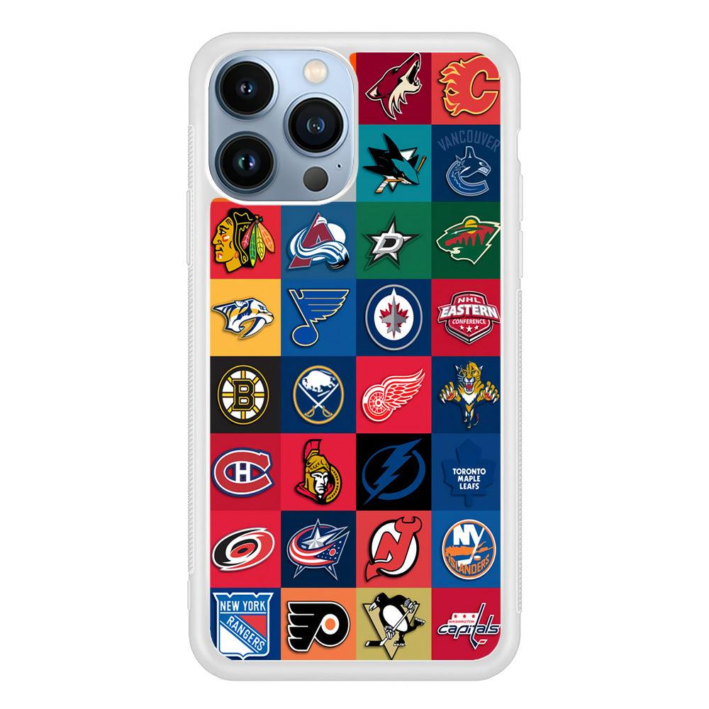 Hockey Teams NHL 001 iPhone 13 Pro Case-Rubber / White (2D Case)-Xtracase