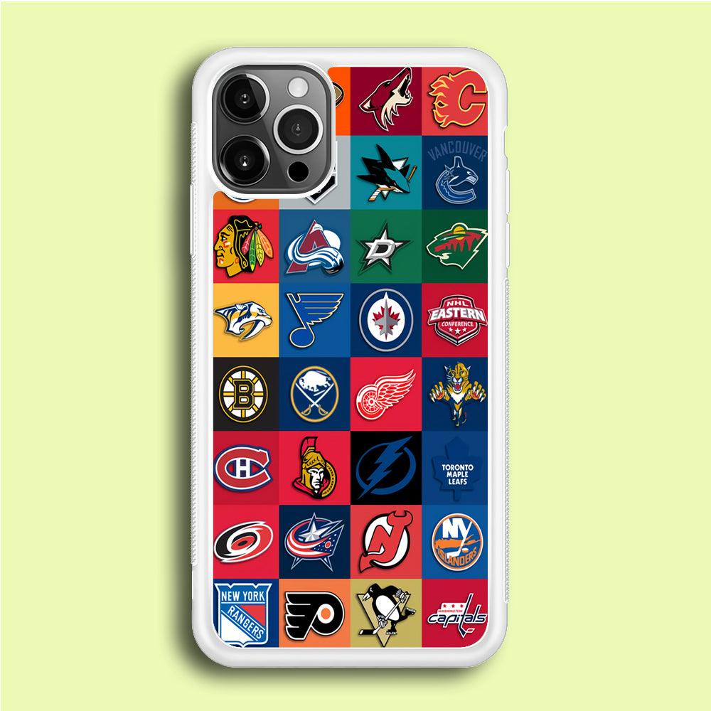 Hockey Teams NHL 001 iPhone 12 Pro Case-Rubber / White (2D Case)-Xtracase