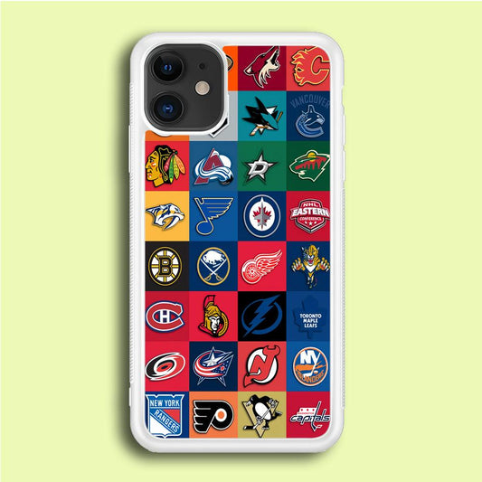 Hockey Teams NHL 001 iPhone 12 Case-Rubber / White (2D Case)-Xtracase