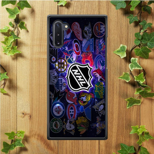 Hockey Teams NHL 002 Samsung Galaxy Note 10 Case-Rubber / Black (2D Case)-Xtracase