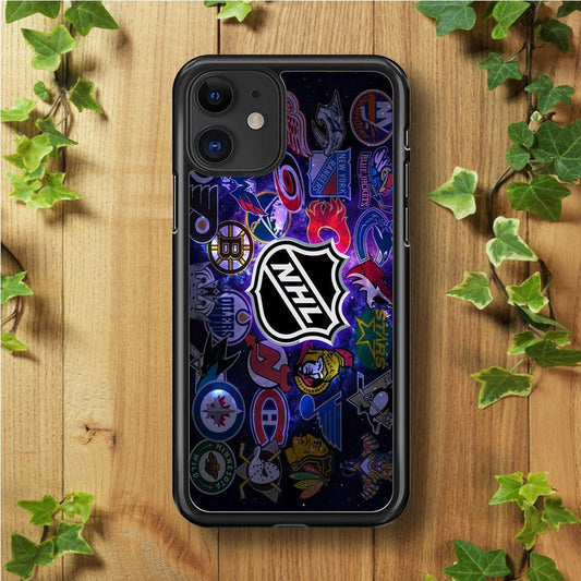 Hockey Teams NHL 002 iPhone 11 Case-Rubber / Black (2D Case)-Xtracase