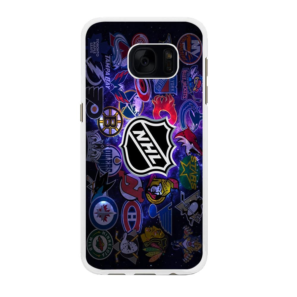 Hockey Teams NHL 002 Samsung Galaxy S7 Edge Case-Rubber / White (2D Case)-Xtracase