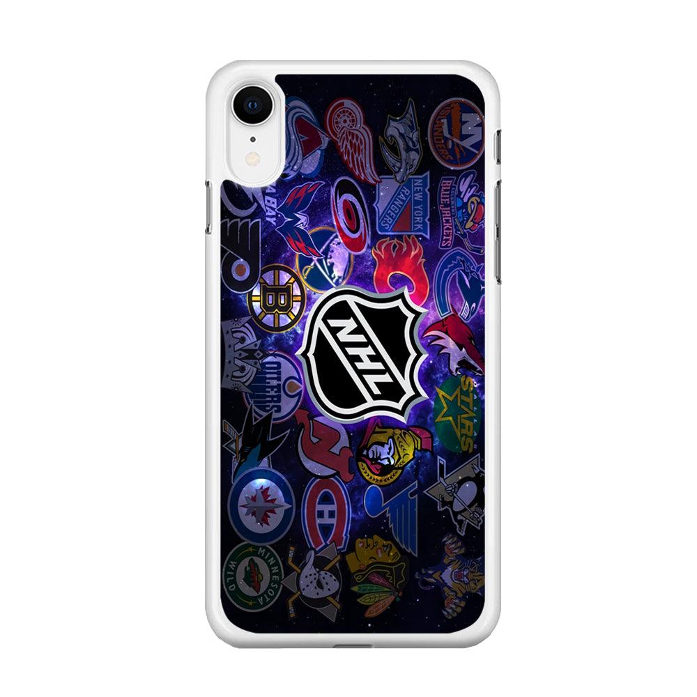 Hockey Teams NHL 002 iPhone XR Case-Rubber / White (2D Case)-Xtracase
