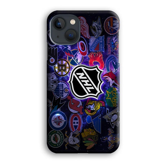 Hockey Teams NHL 002 iPhone 13 Mini Case-Rubber / Black (2D Case)-Xtracase
