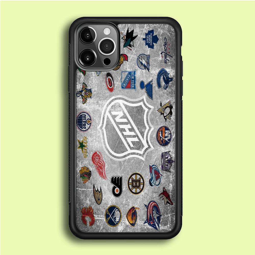 Hockey Teams NHL 003 iPhone 12 Pro Case-Rubber / Black (2D Case)-Xtracase