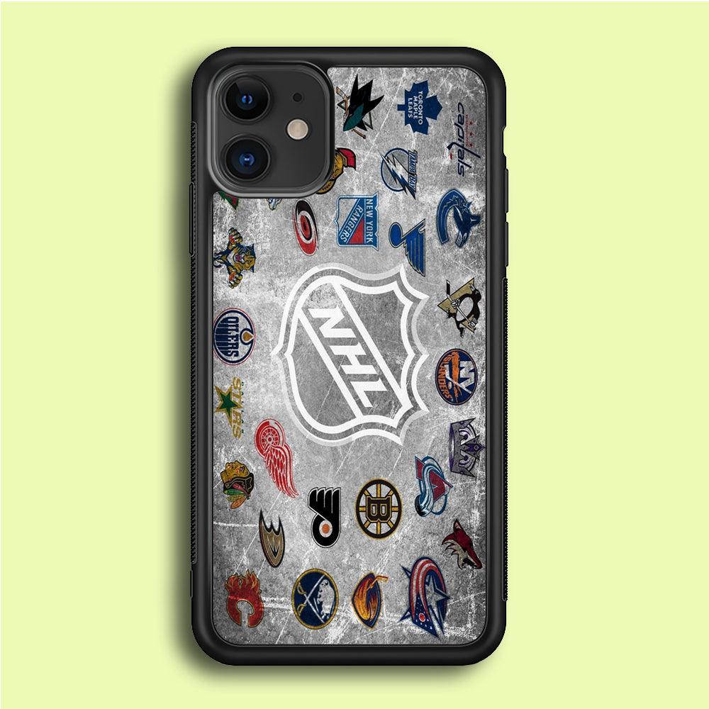 Hockey Teams NHL 003 iPhone 12 Case-Rubber / Black (2D Case)-Xtracase