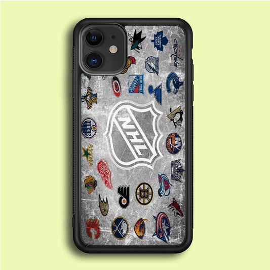 Hockey Teams NHL 003 iPhone 12 Mini Case-Rubber / Black (2D Case)-Xtracase