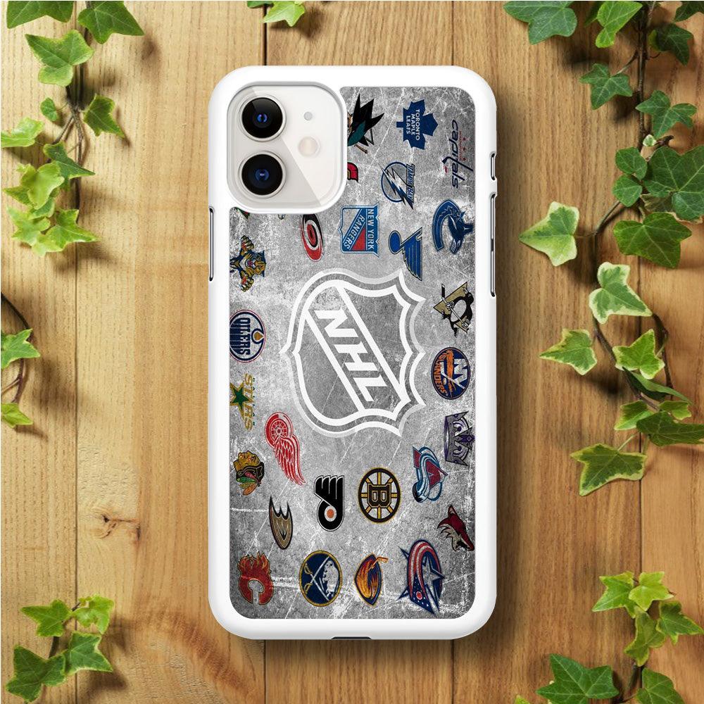 Hockey Teams NHL 003 iPhone 11 Case-Rubber / White (2D Case)-Xtracase