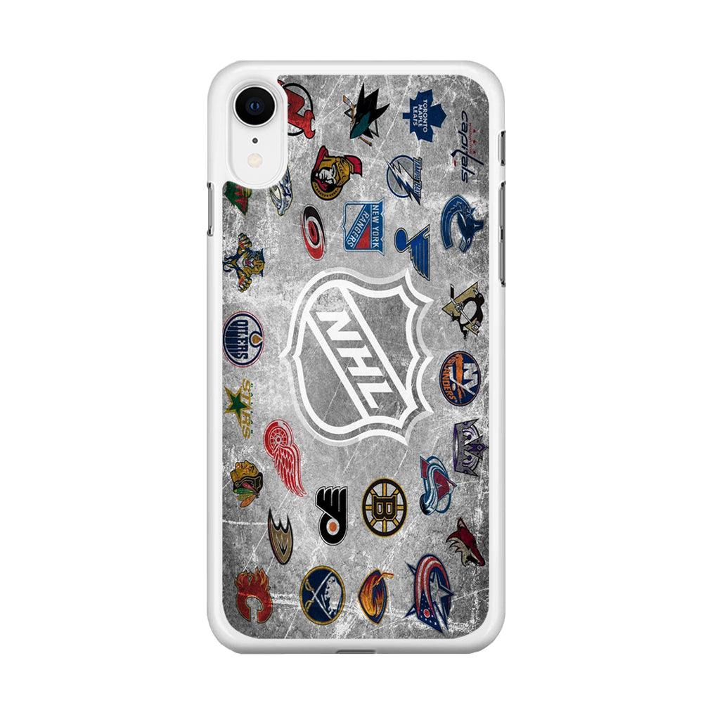 Hockey Teams NHL 003 iPhone XR Case-Rubber / White (2D Case)-Xtracase