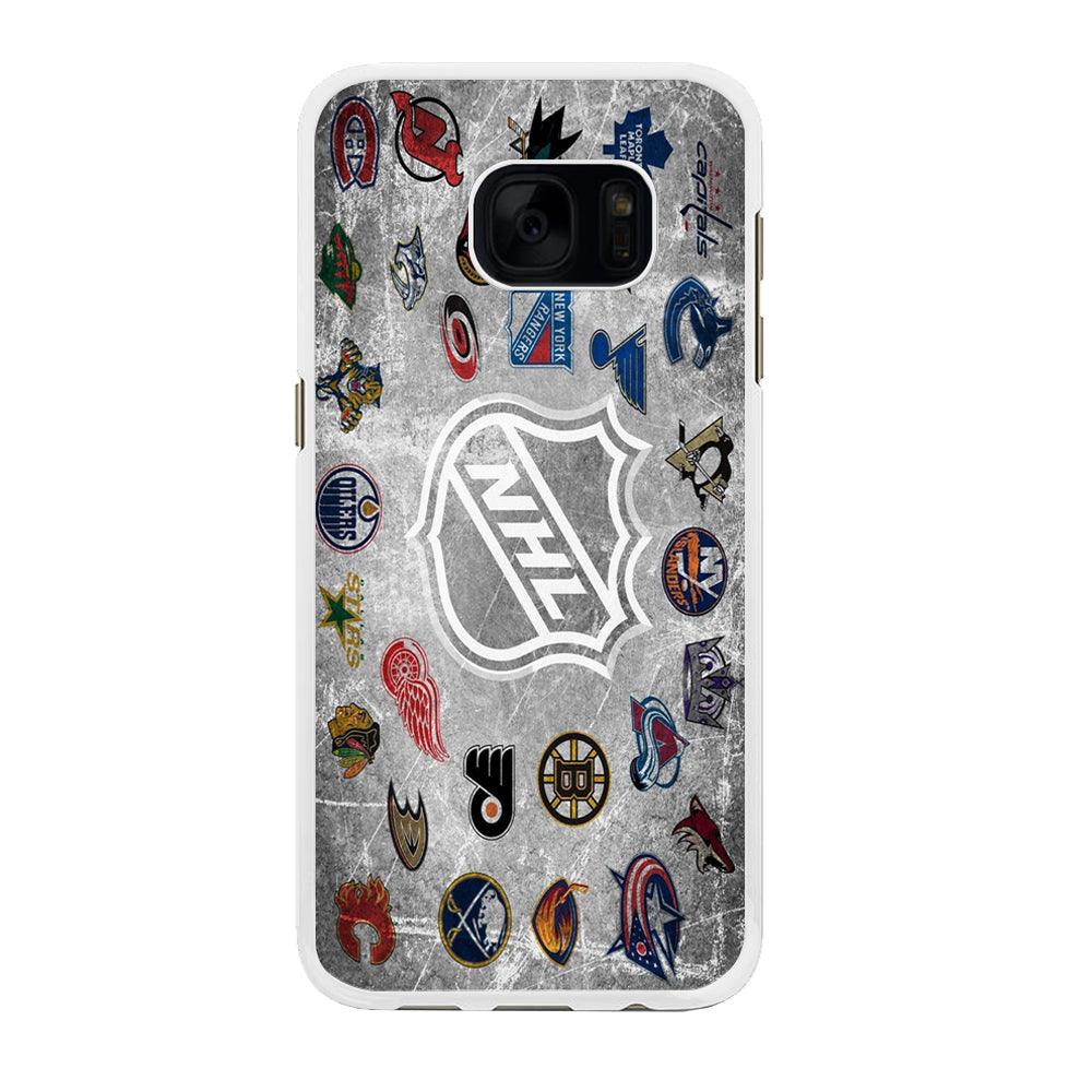 Hockey Teams NHL 003 Samsung Galaxy S7 Edge Case-Rubber / White (2D Case)-Xtracase