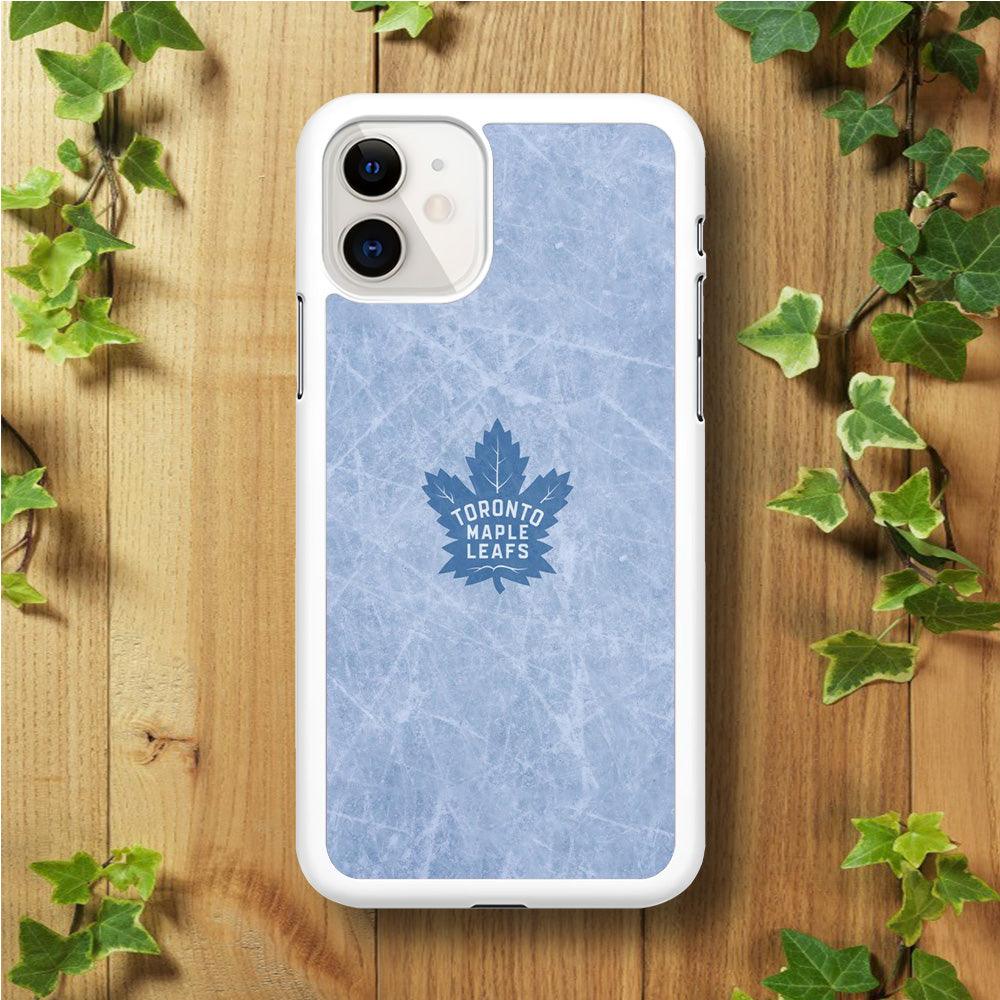 Hockey Toronto Maple Leafs NHL 001 iPhone 11 Case-Rubber / White (2D Case)-Xtracase