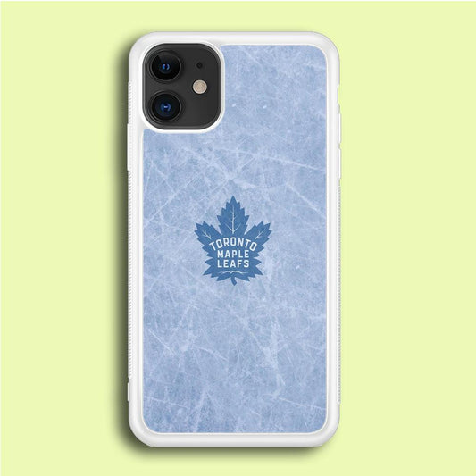 Hockey Toronto Maple Leafs NHL 001 iPhone 12 Case-Rubber / White (2D Case)-Xtracase