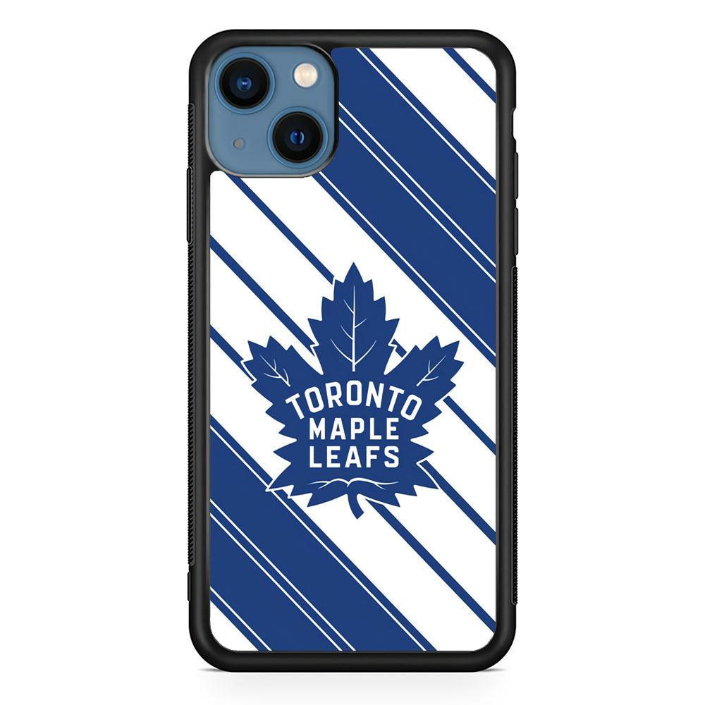 Hockey Toronto Maple Leafs NHL 002 iPhone 13 Case-Rubber / Black (2D Case)-Xtracase