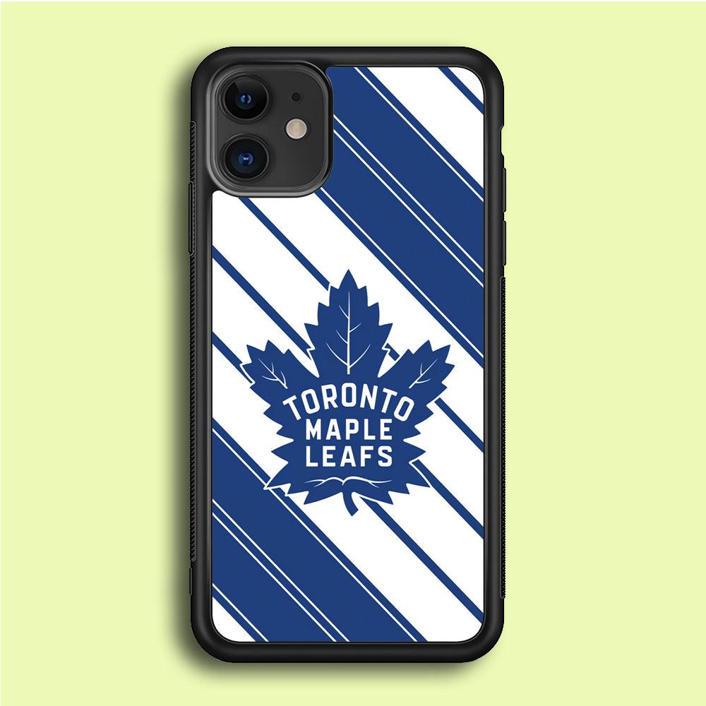 Hockey Toronto Maple Leafs NHL 002 iPhone 12 Case-Rubber / Black (2D Case)-Xtracase