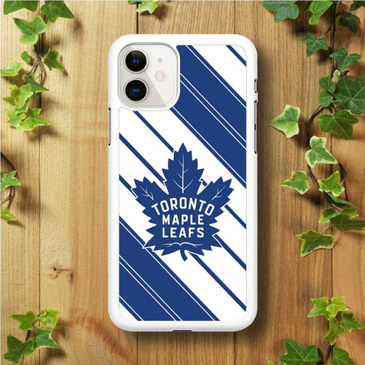 Hockey Toronto Maple Leafs NHL 002 iPhone 11 Case-Rubber / White (2D Case)-Xtracase