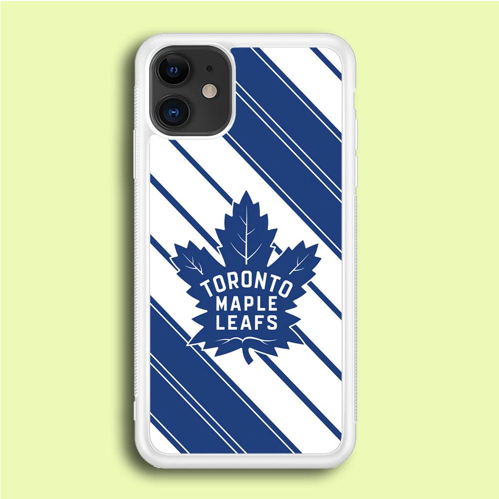 Hockey Toronto Maple Leafs NHL 002 iPhone 12 Case-Rubber / White (2D Case)-Xtracase