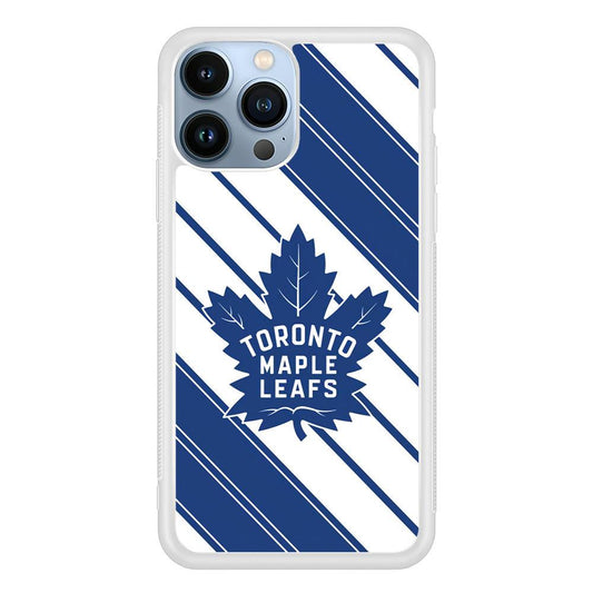 Hockey Toronto Maple Leafs NHL 002 iPhone 13 Pro Case-Rubber / White (2D Case)-Xtracase