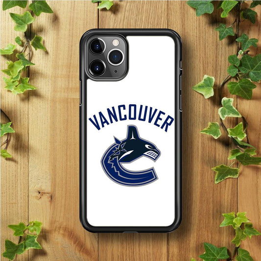 Hockey Vancouver Canucks NHL 001 iPhone 11 Pro Max Case-Rubber / Black (2D Case)-Xtracase