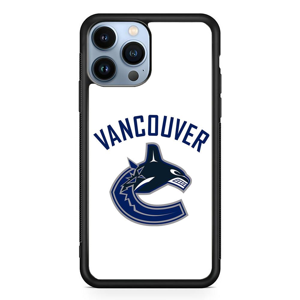 Hockey Vancouver Canucks NHL 001 iPhone 13 Pro Max Case-Rubber / Black (2D Case)-Xtracase