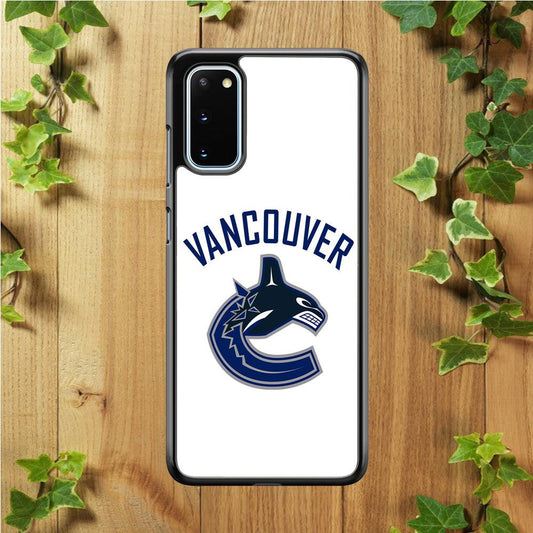 Hockey Vancouver Canucks NHL 001 Samsung Galaxy S20 Case-Rubber / White (2D Case)-Xtracase