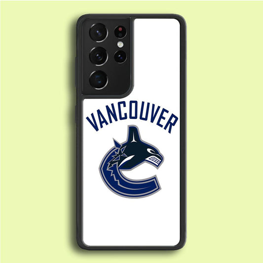 Hockey Vancouver Canucks NHL 001 Samsung Galaxy S21 Ultra Case-Rubber / White (2D Case)-Xtracase