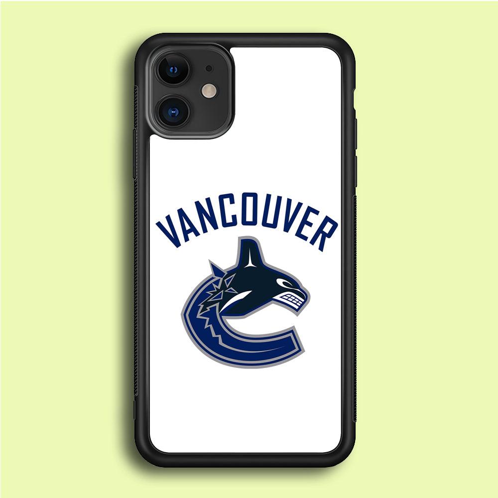 Hockey Vancouver Canucks NHL 001 iPhone 12 Case-Rubber / Black (2D Case)-Xtracase