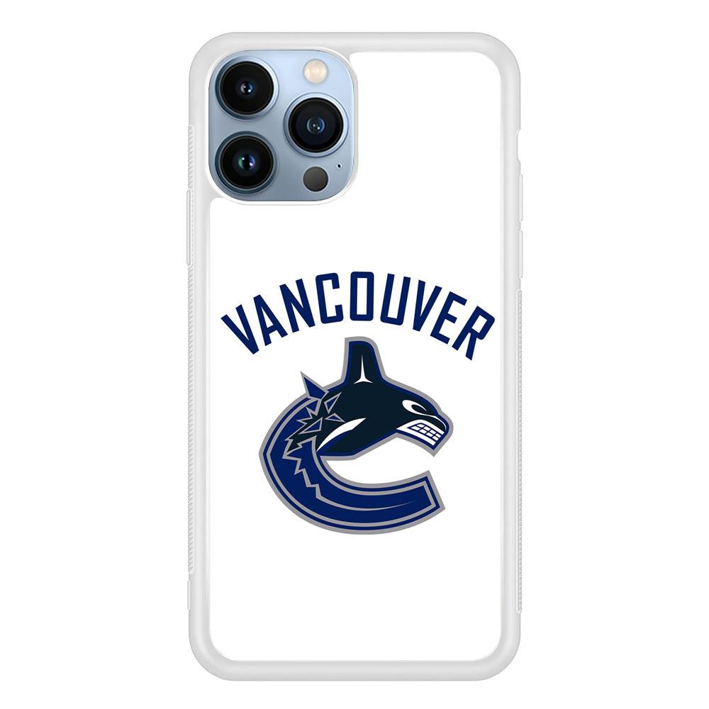 Hockey Vancouver Canucks NHL 001 iPhone 13 Pro Max Case-Rubber / White (2D Case)-Xtracase