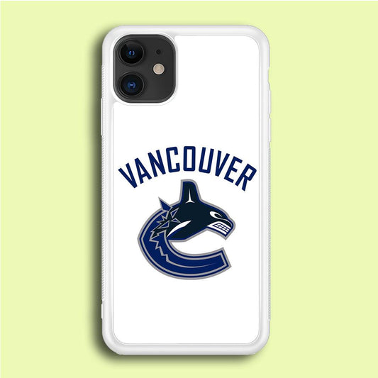 Hockey Vancouver Canucks NHL 001 iPhone 12 Case-Rubber / White (2D Case)-Xtracase