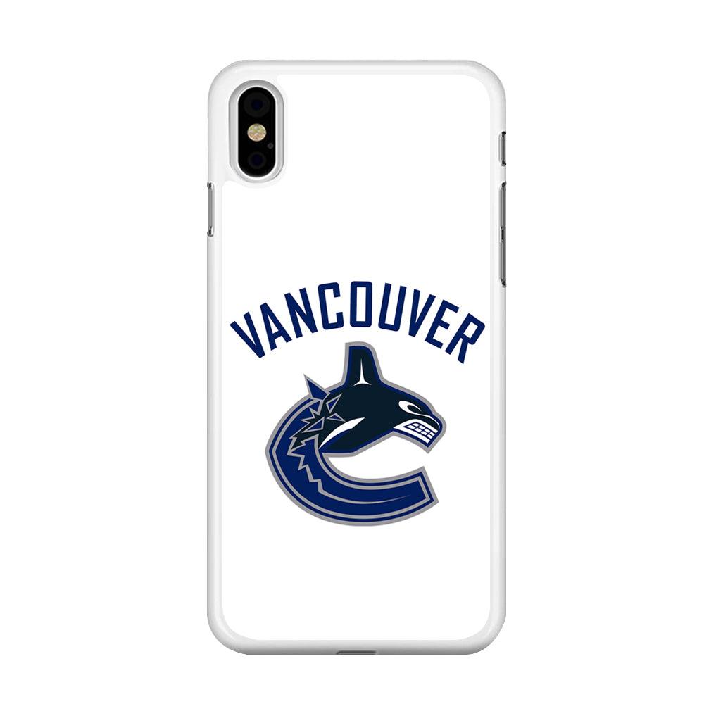 Hockey Vancouver Canucks NHL 001 iPhone Xs Case-Rubber / White (2D Case)-Xtracase