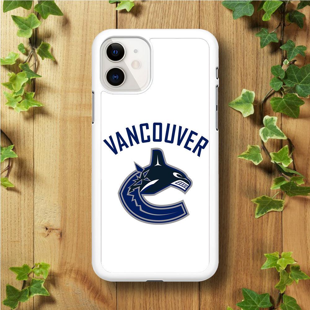 Hockey Vancouver Canucks NHL 001 iPhone 11 Case-Rubber / White (2D Case)-Xtracase